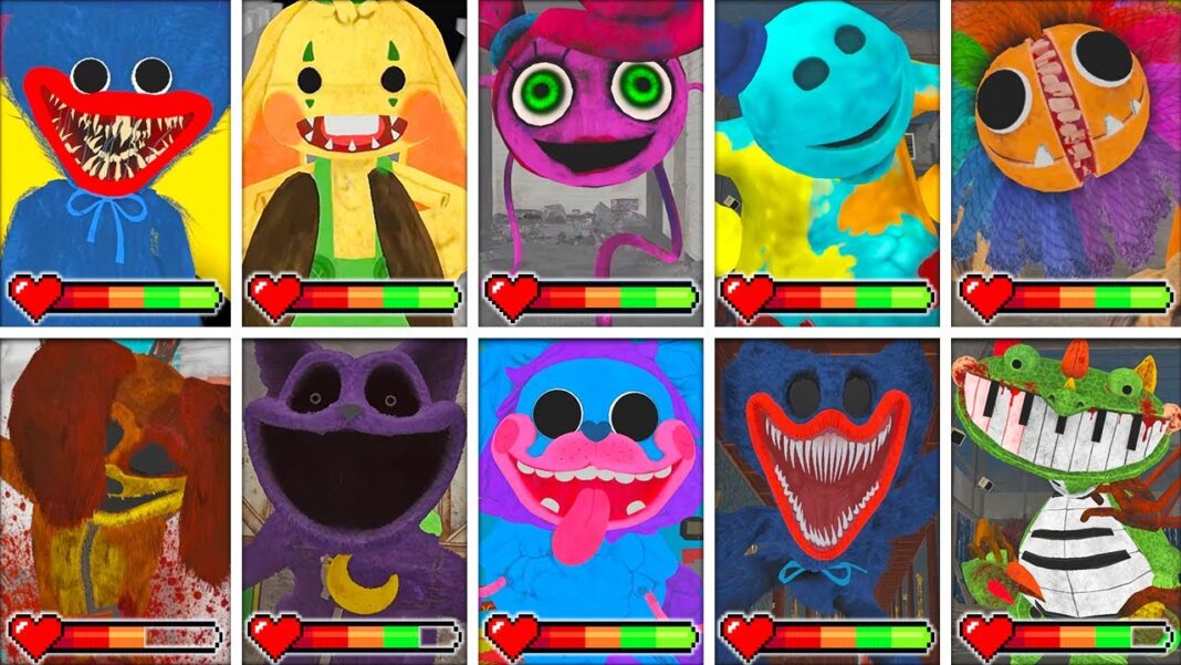 Poppy Playtime: Chapters 1-4 – All BOSSES in BRIGHT Mode with Healthbars