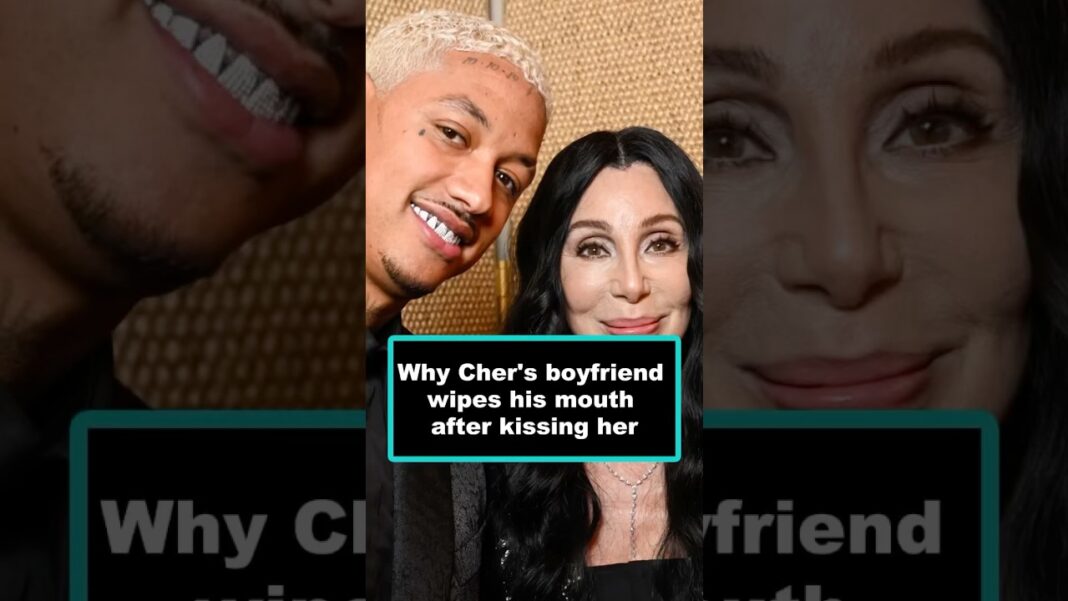 Why Cher's boyfriend wipes his mouth after kissing her #cher #celebritynews #celebrity #usa #fyp