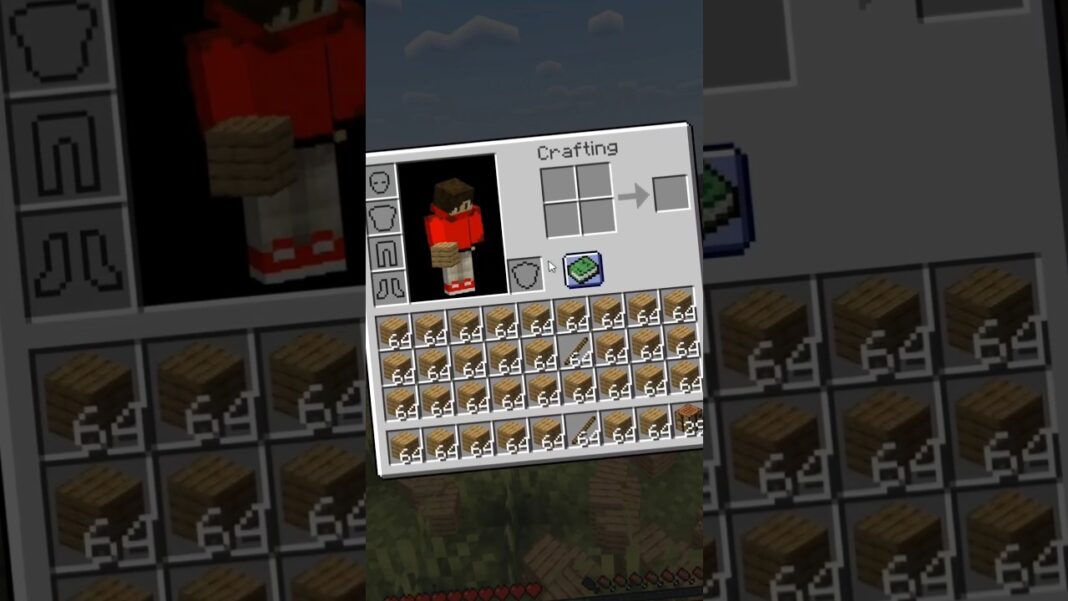 Minecraft But Jumping Multiplies Your Inventory #minecraft #shorts #funny