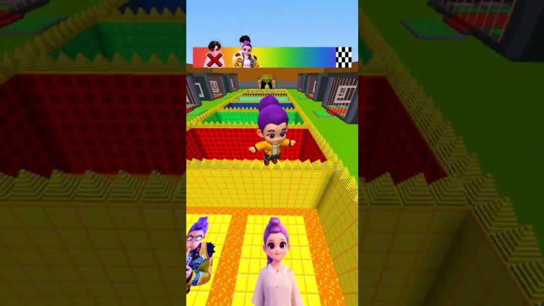 Kpop Demon Hunters vs Squid Game Lava Jump (Part 11) #minecraft #kpop