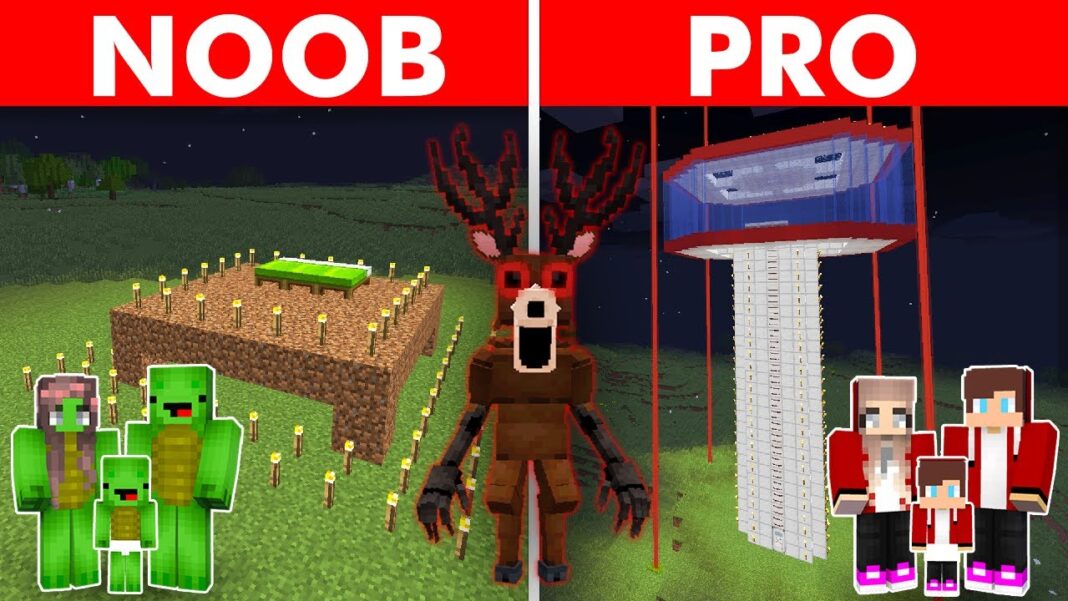 NOOB VS PRO: DEER CULT HOUSE BUILD CHALLENGE in Minecraft 99 Nights in a Forest!