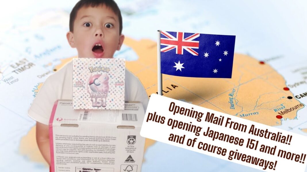 Mail From Australia!! Opening a Japanese 151 Booster Box and more + giveaways!! #pokemon #pokemontcg